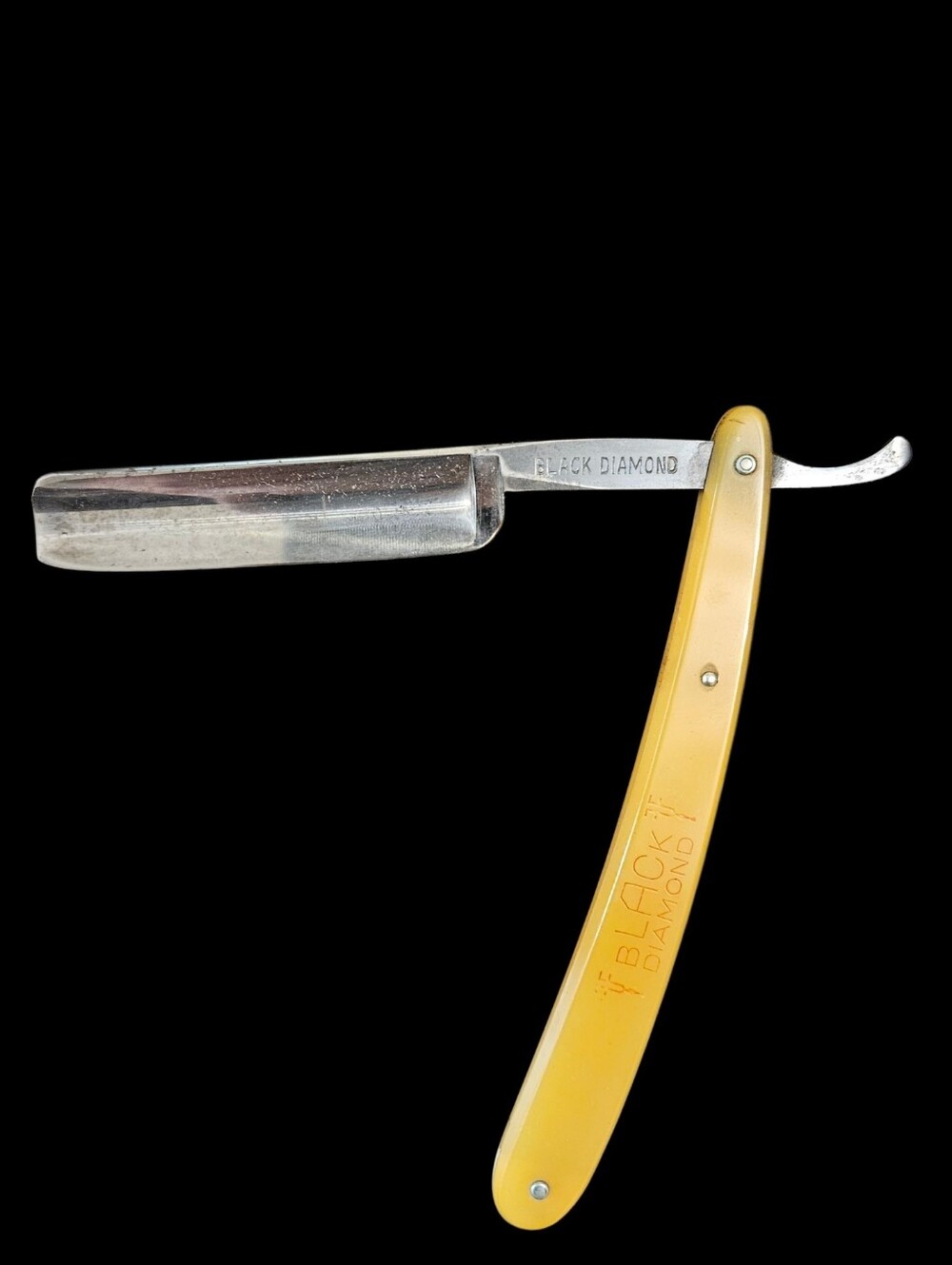 Straight Razor By Grah & Plumacher Black Diamond Solingen-Weyer Germany Yellow